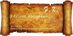 Fürst Kolombusz névjegykártya
